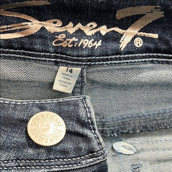 Seven7 Dark Blue Flare Jeans - Picture 2 of 4